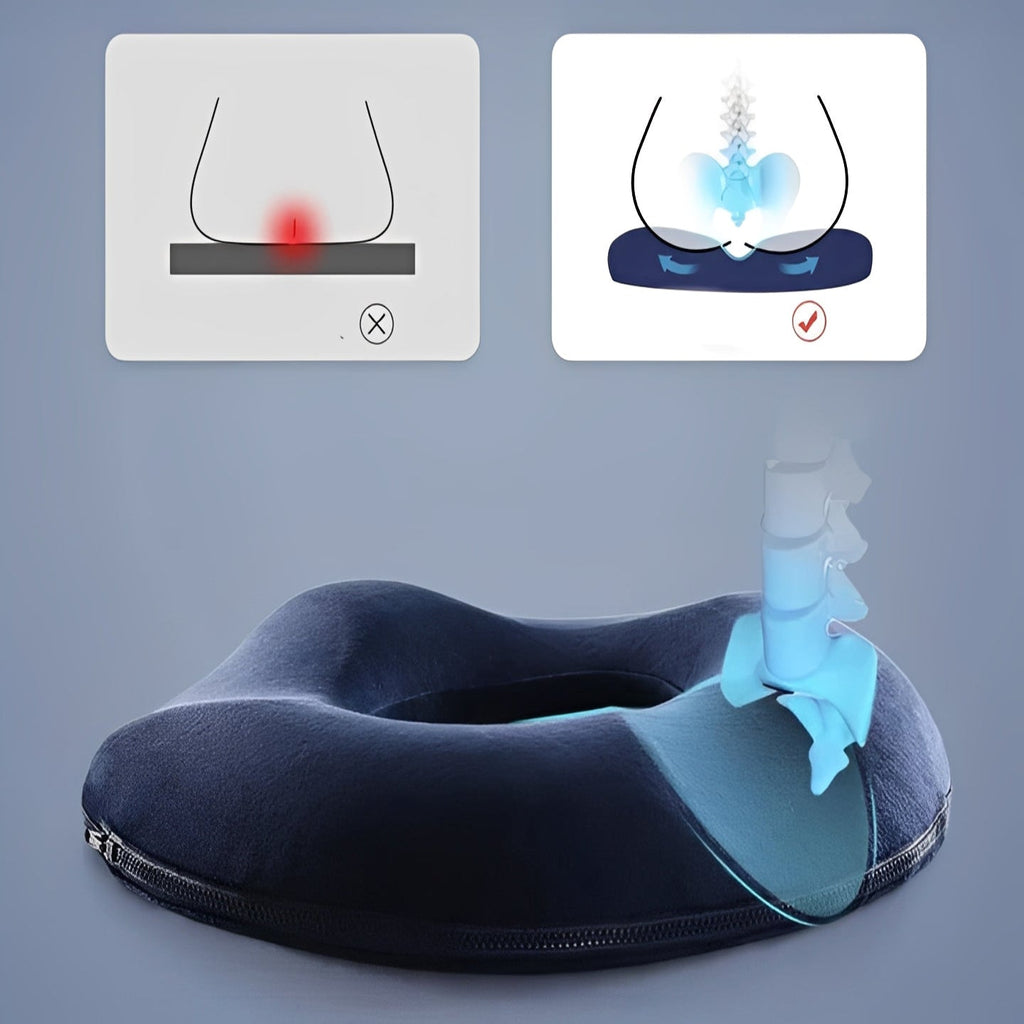 The Zero-Pressure Pad: Ergonomic Seat Cushion with Central Relief Zone